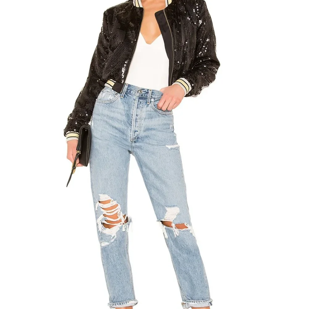Lovers + Friends Ryder Bomber Sequin Jacket